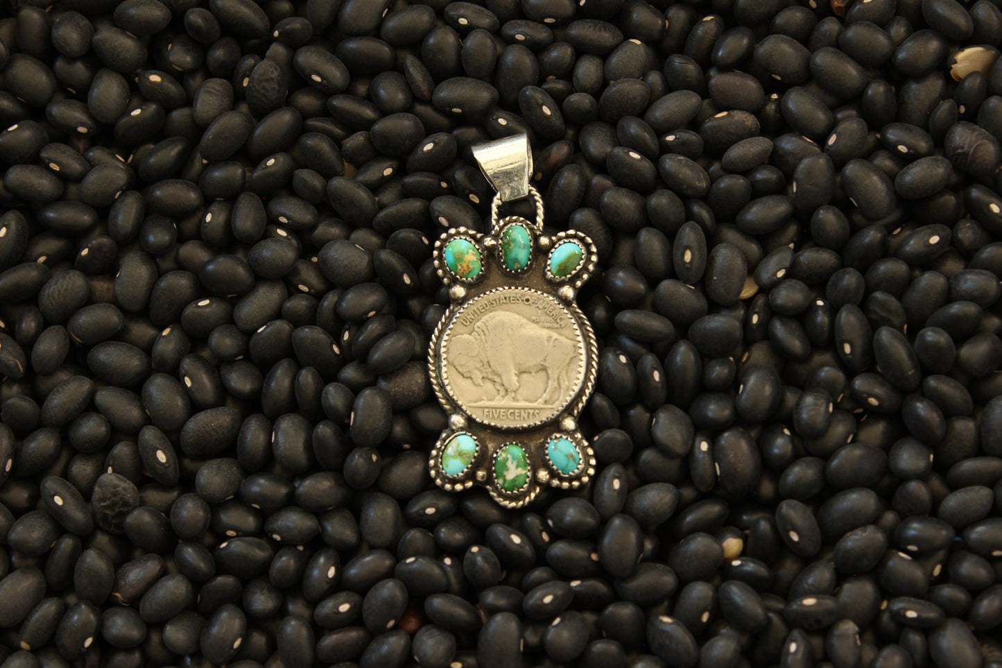 Sonoran Turquoise & Buffalo Nickel Pendant
