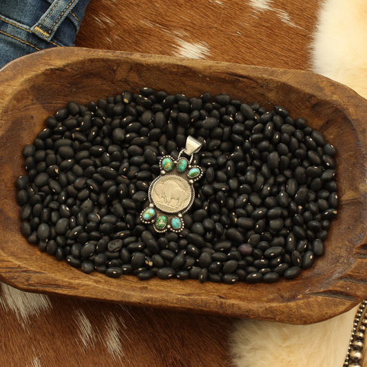Sonoran Turquoise & Buffalo Nickel Pendant