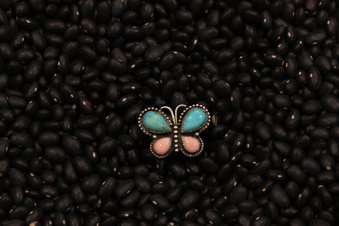 Kingman & Pink Conch Butterfly Ring
