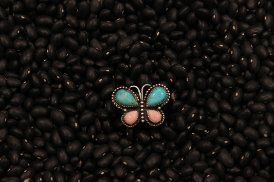 Kingman & Pink Conch Butterfly Ring
