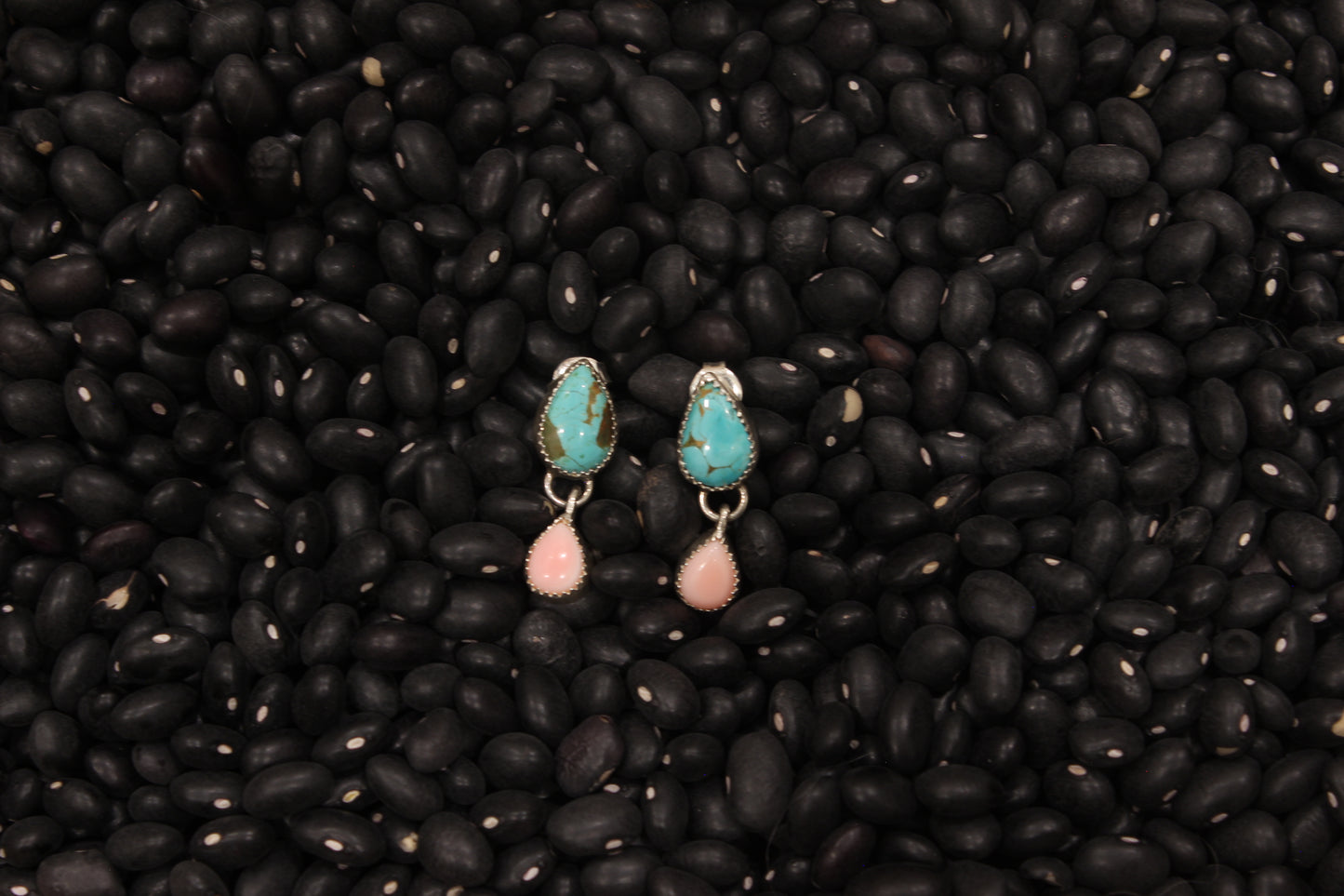 Pink Conch & Royston Earrings