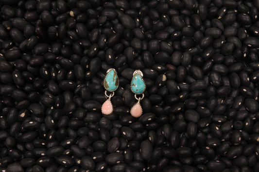 Pink Conch & Royston Earrings