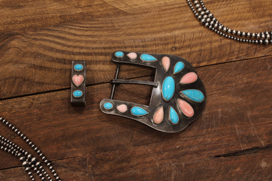 Pink Conch & Sleeping Beauty Buckle