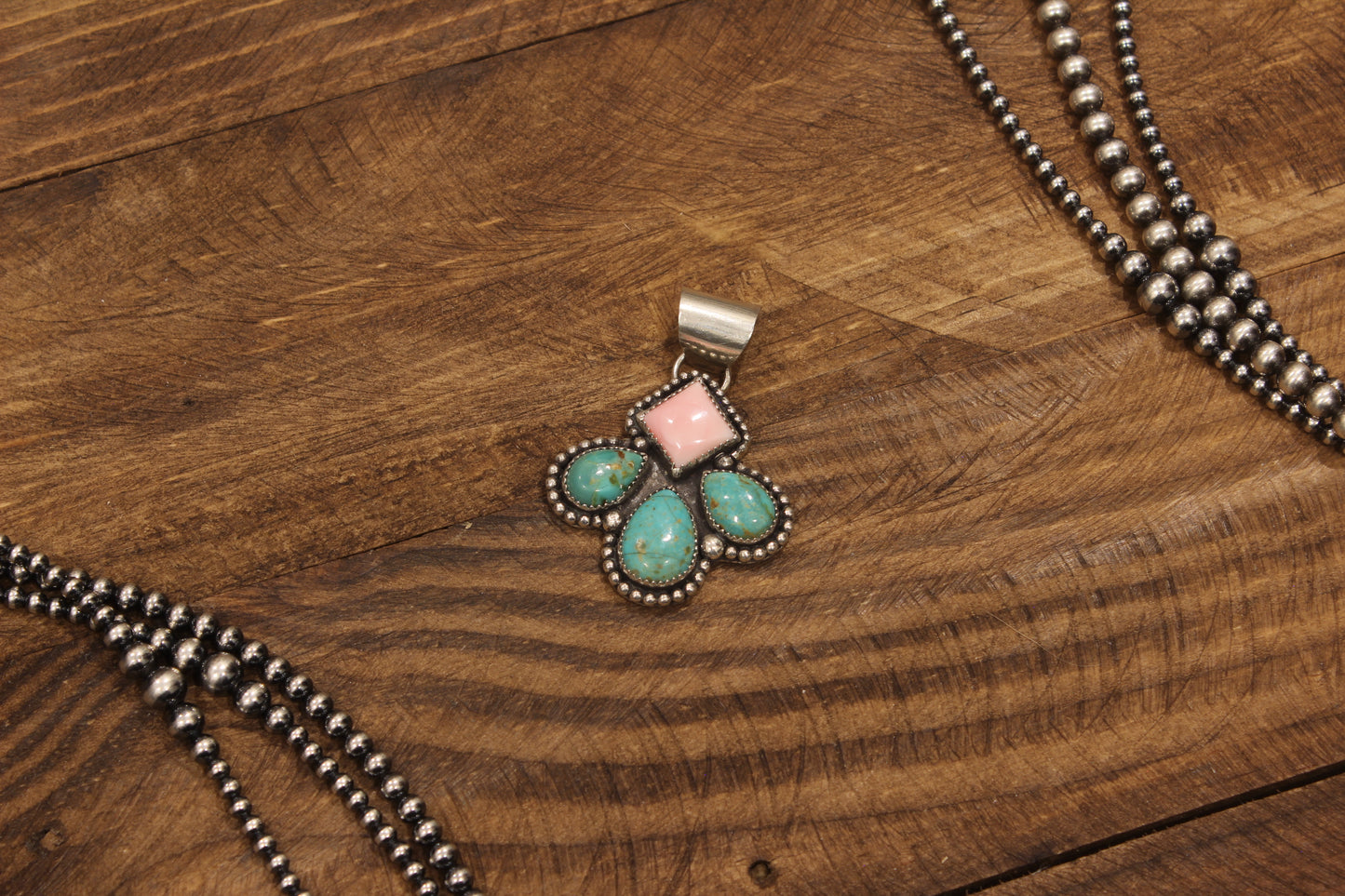 Pink Conch & Royston Pendant