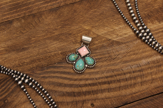 Pink Conch & Royston Pendant