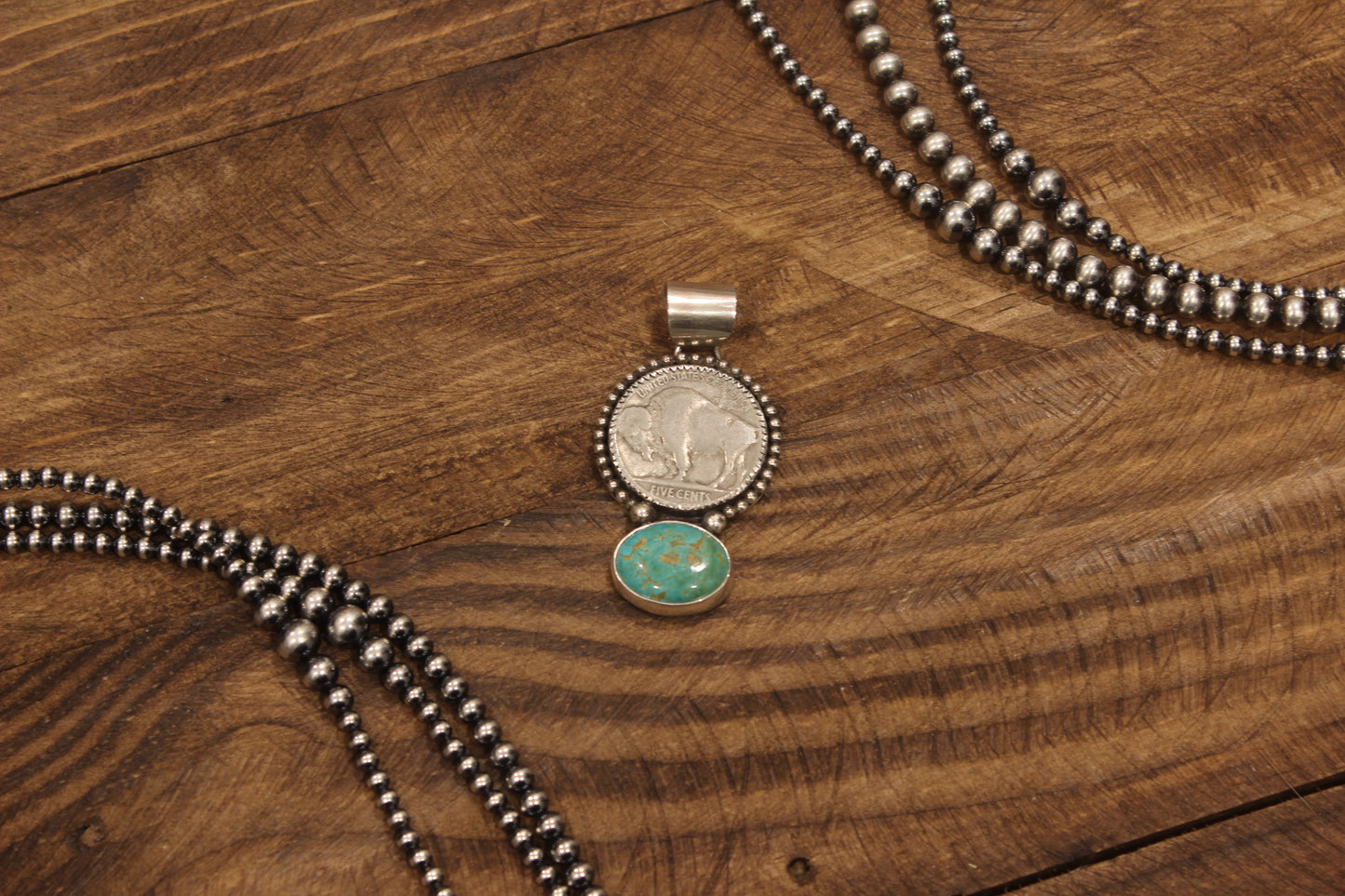 Buffalo Nickel & Royston Pendant