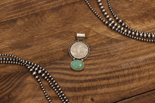 Buffalo Nickel & Royston Pendant