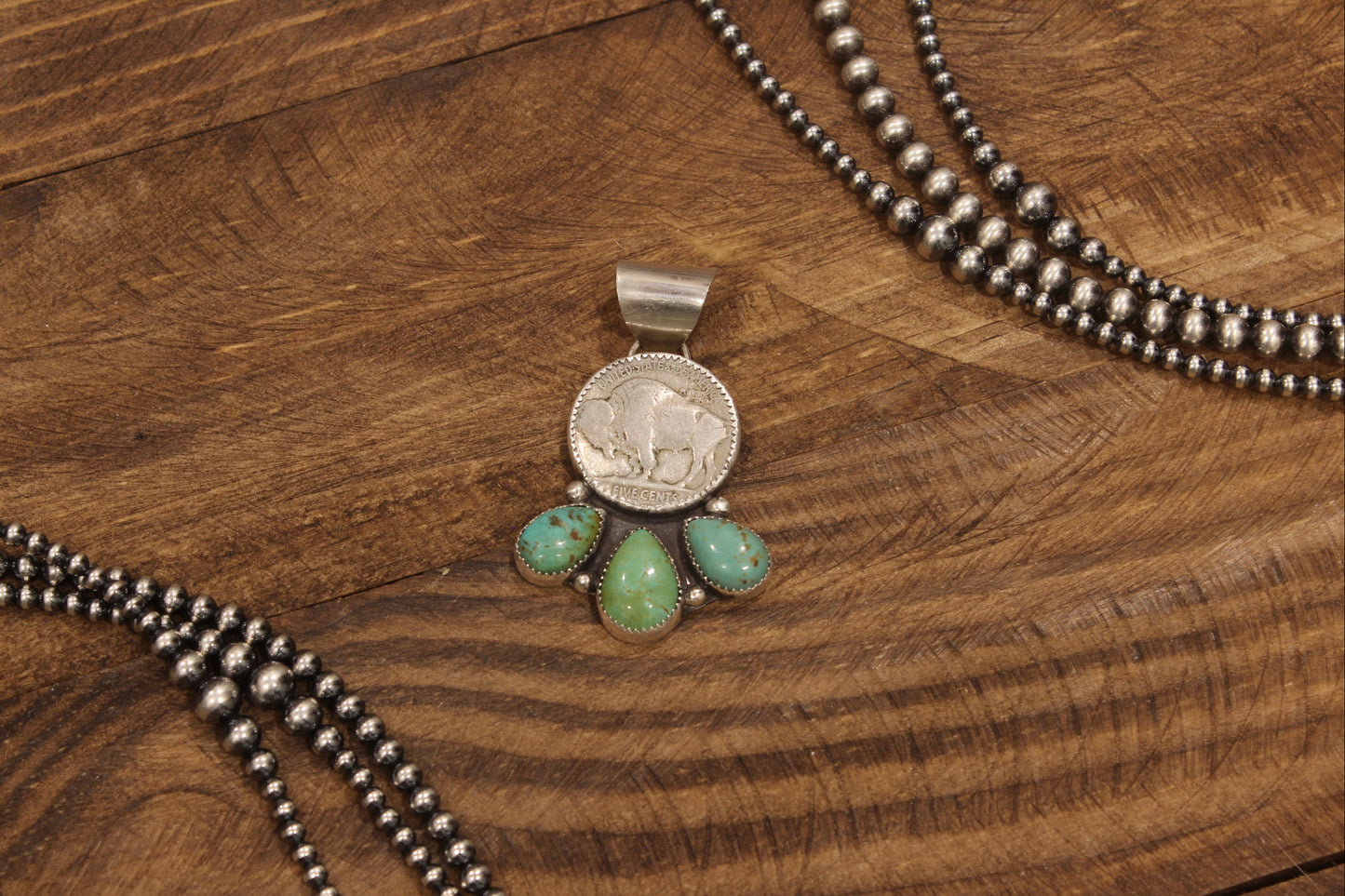 Buffalo Nickel & Royston Pendant